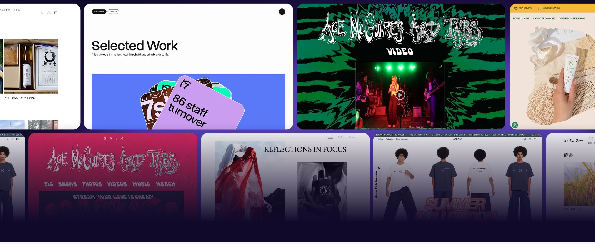 Các mẫu giao diện website đa dạng được tạo bằng Hostinger Website Builder cho nhiều lĩnh vực khác nhau