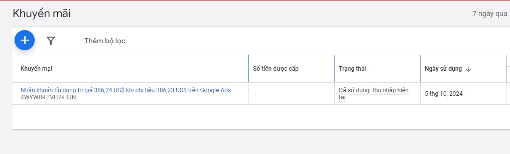 Tài khoản mã Google Ads