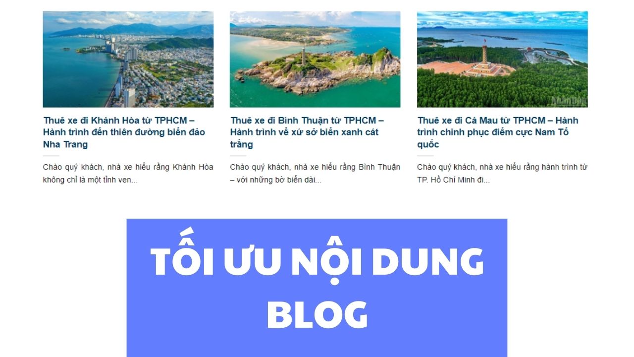 Chiến lược tối ưu nội dung blog chuẩn SEO chuyên sâu cho các dự án thiết kế website cho thuê xe giúp tiếp cận khách hàng tiềm năng hiệu quả.